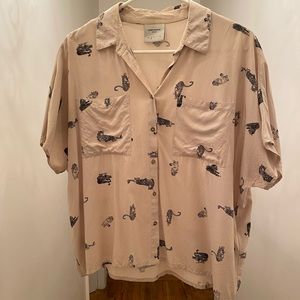 Vero Moda leopard print button down shirt